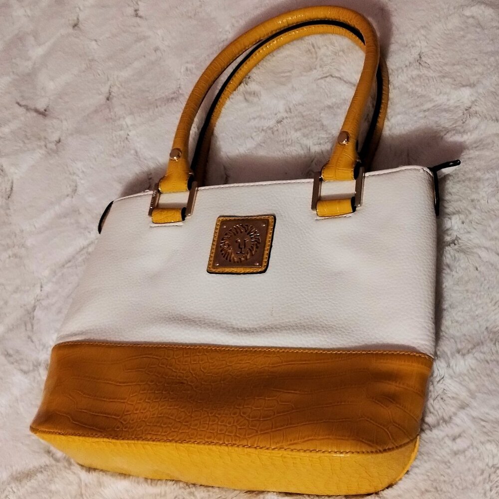 Anne Klein Yellow and White Bag - Picture 3 of 14